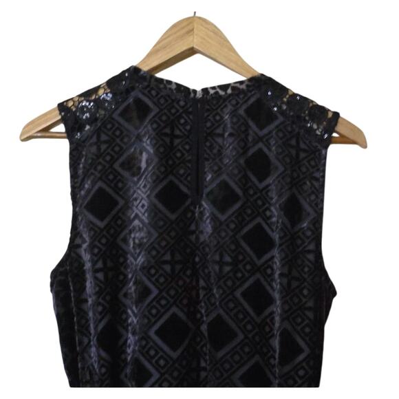 Lucky Brand Navy Burnout Crushed Velvet Navy Dress Sleeveless Small - Picture 4 of 7